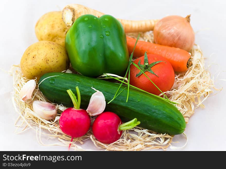 Fresh Vegetables On The White Background