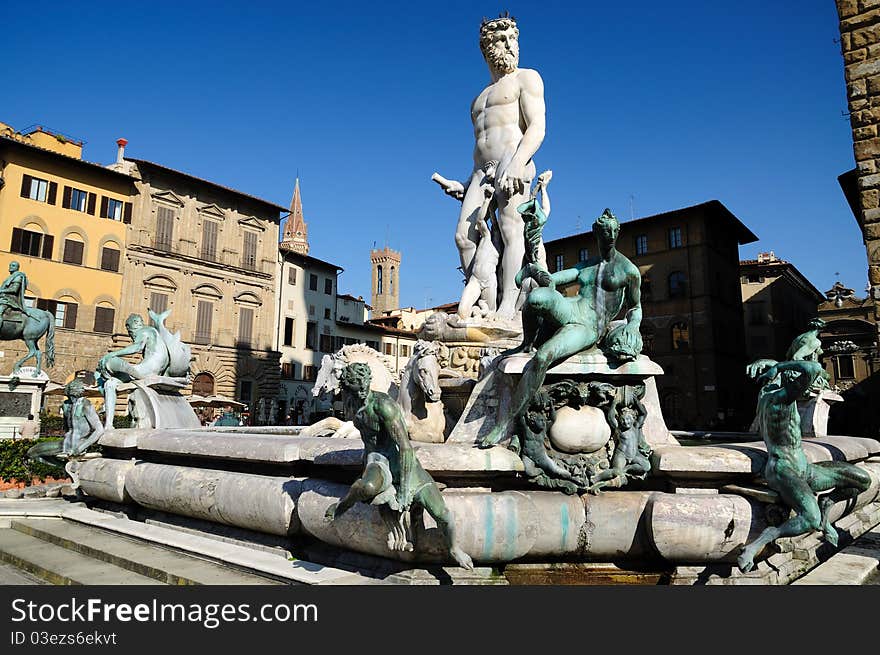 A famous fountain in Florence. A famous fountain in Florence