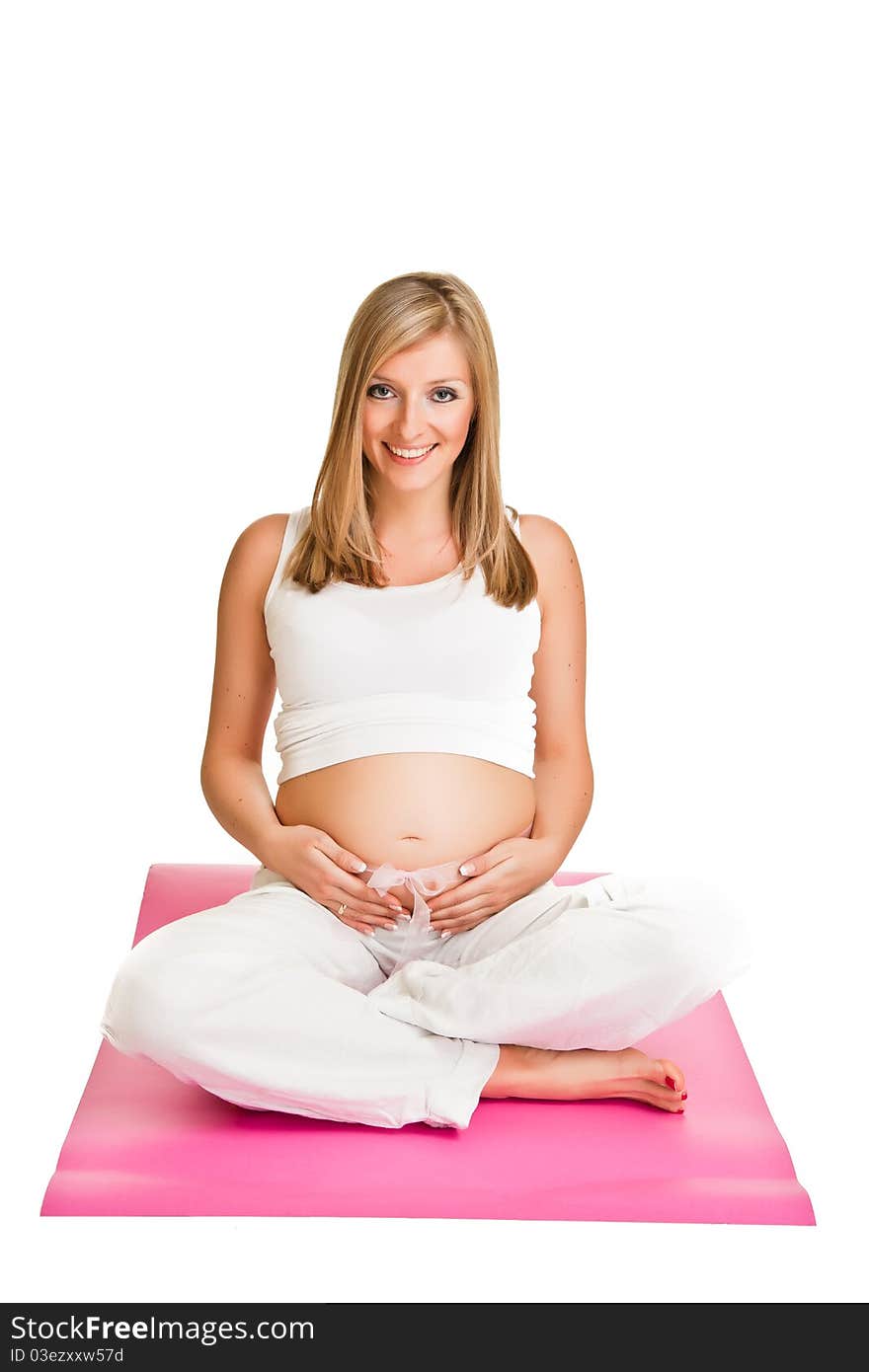 Pregnant blond woman