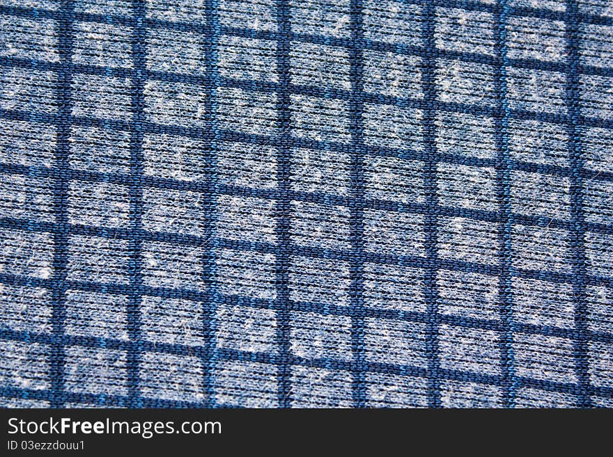 Texture of blue square pattern fabric