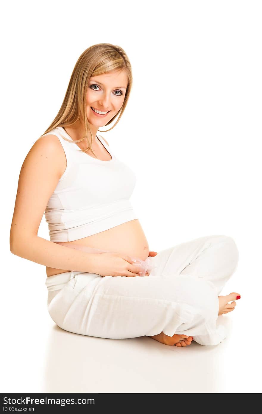 Pregnant blond woman