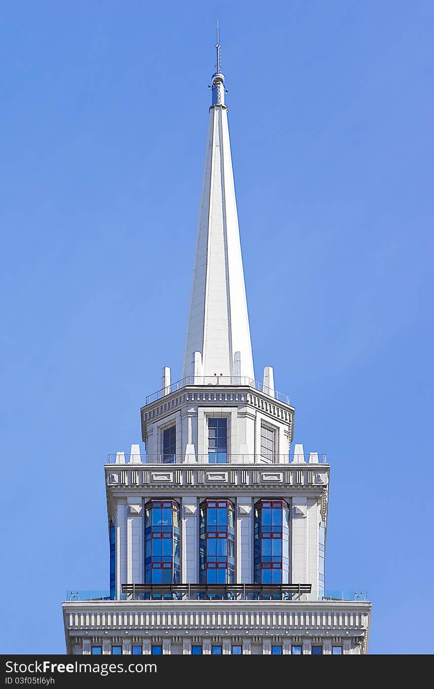 Spire of a high-rise building