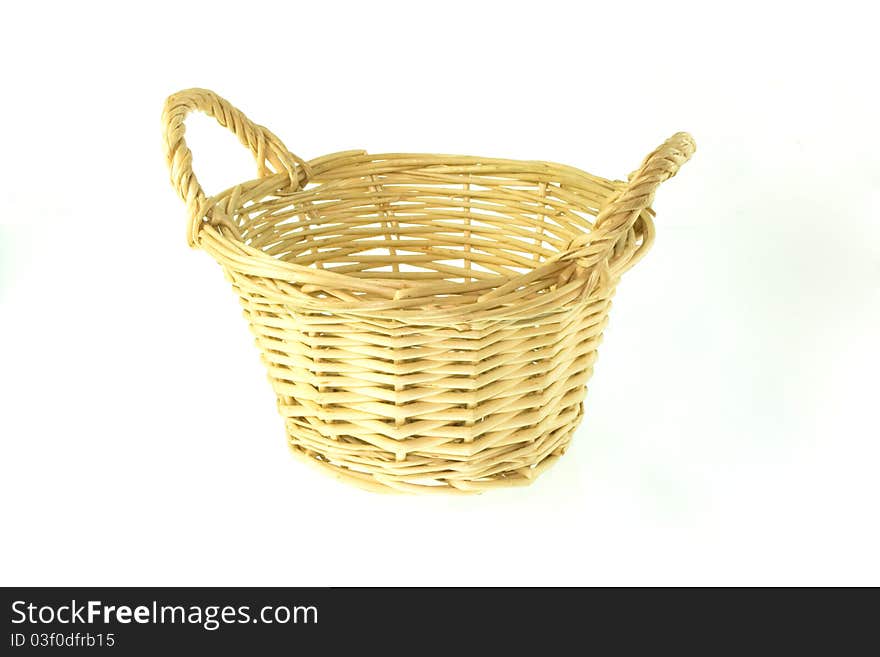 Studio shot of empty handmade basket. Studio shot of empty handmade basket