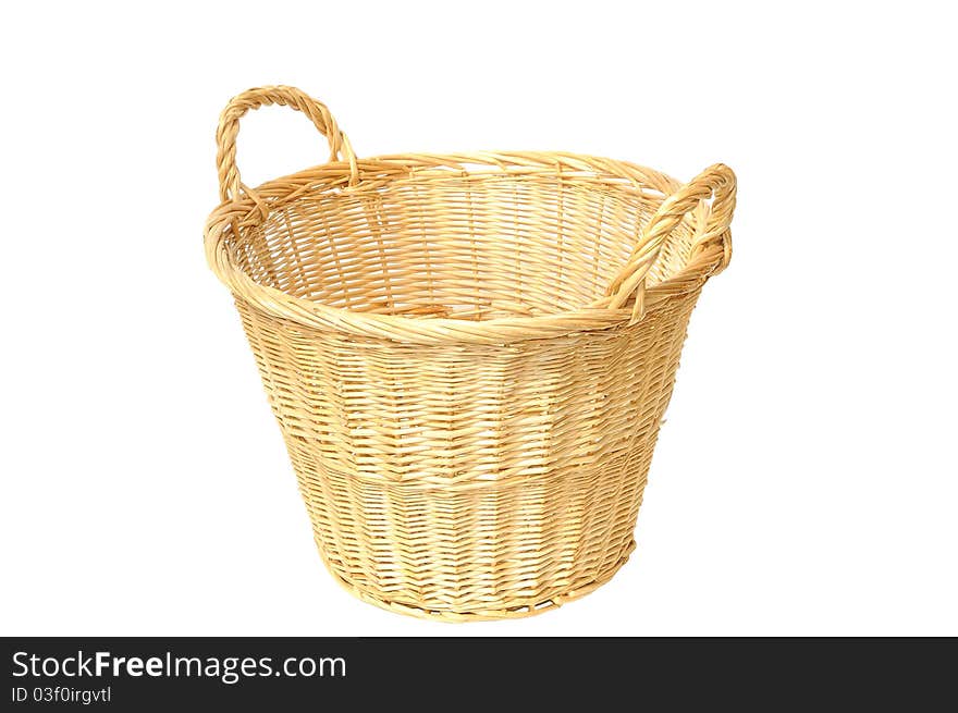 Wicker Basket With Handles For Carrying.