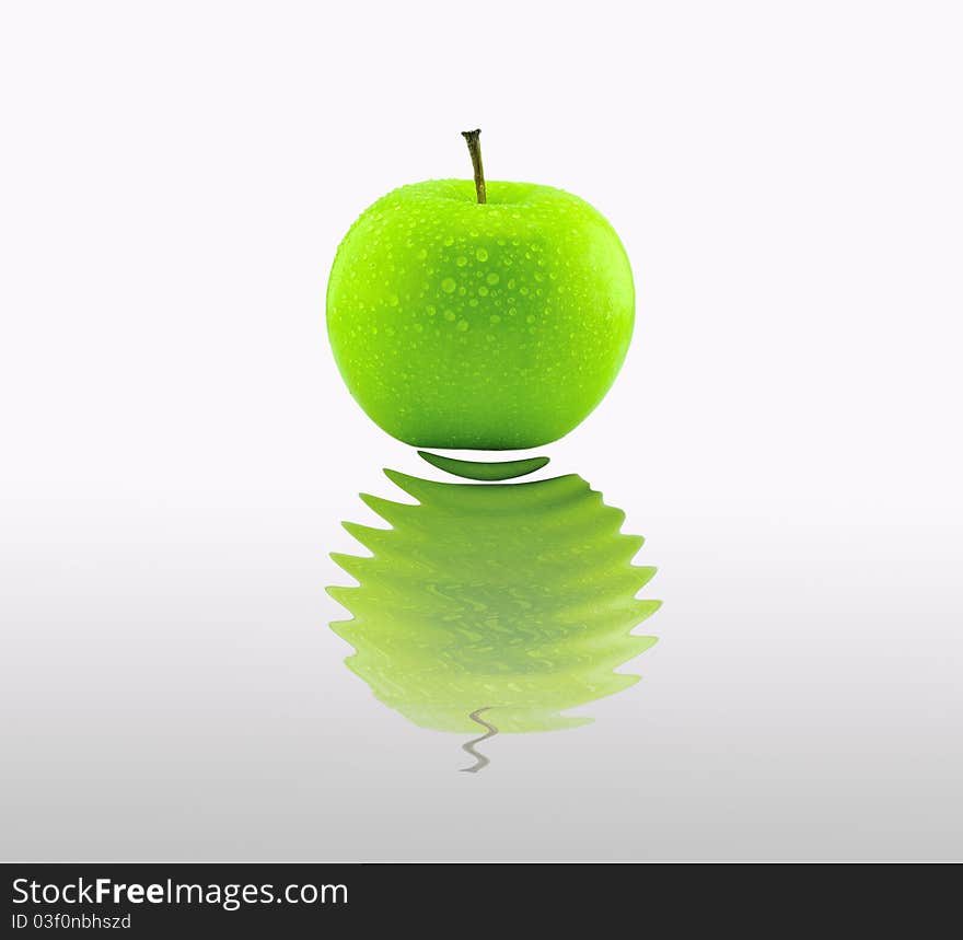 Apple green on white background. Apple green on white background.