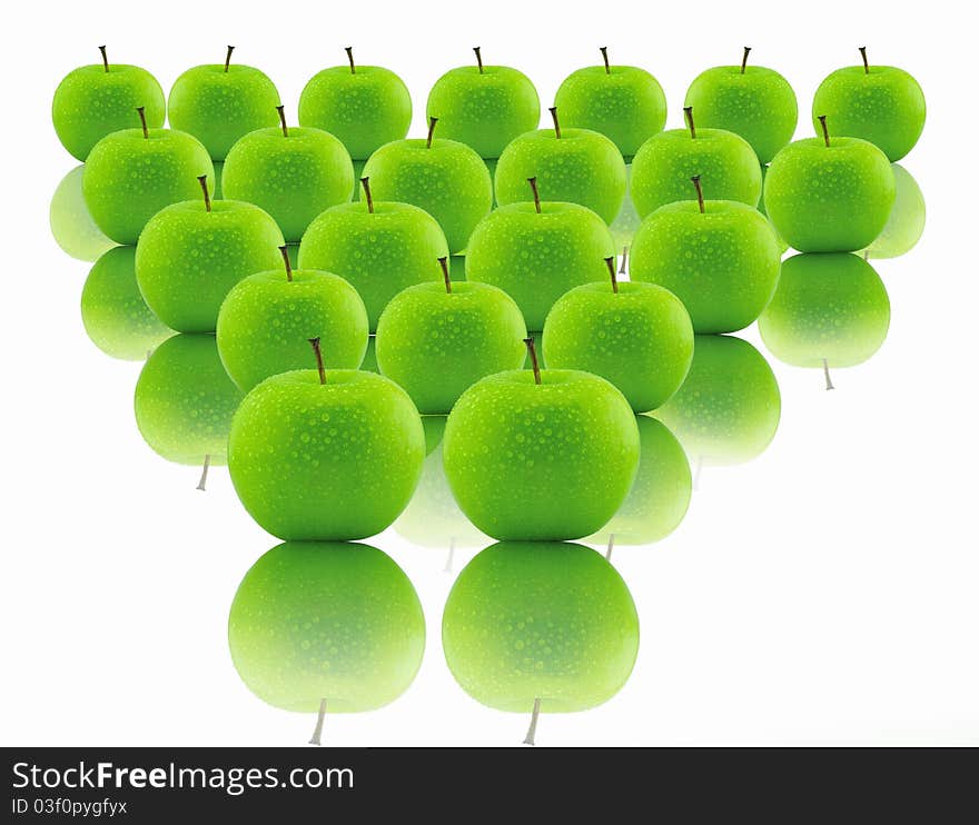 Isolated green apple on white background