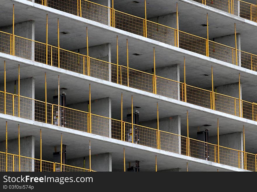 Construction site: unfinished building view