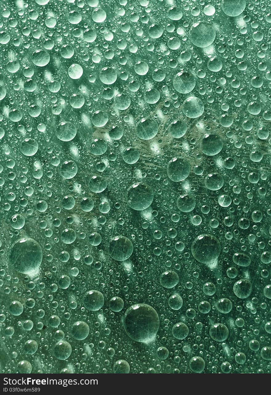 Mint green water drops