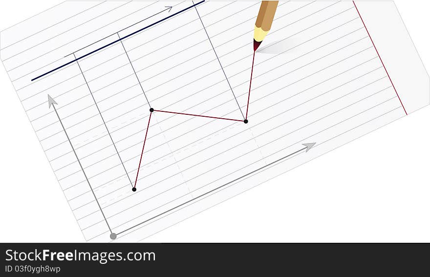 Drawn on graph paper showing the rise. Drawn on graph paper showing the rise