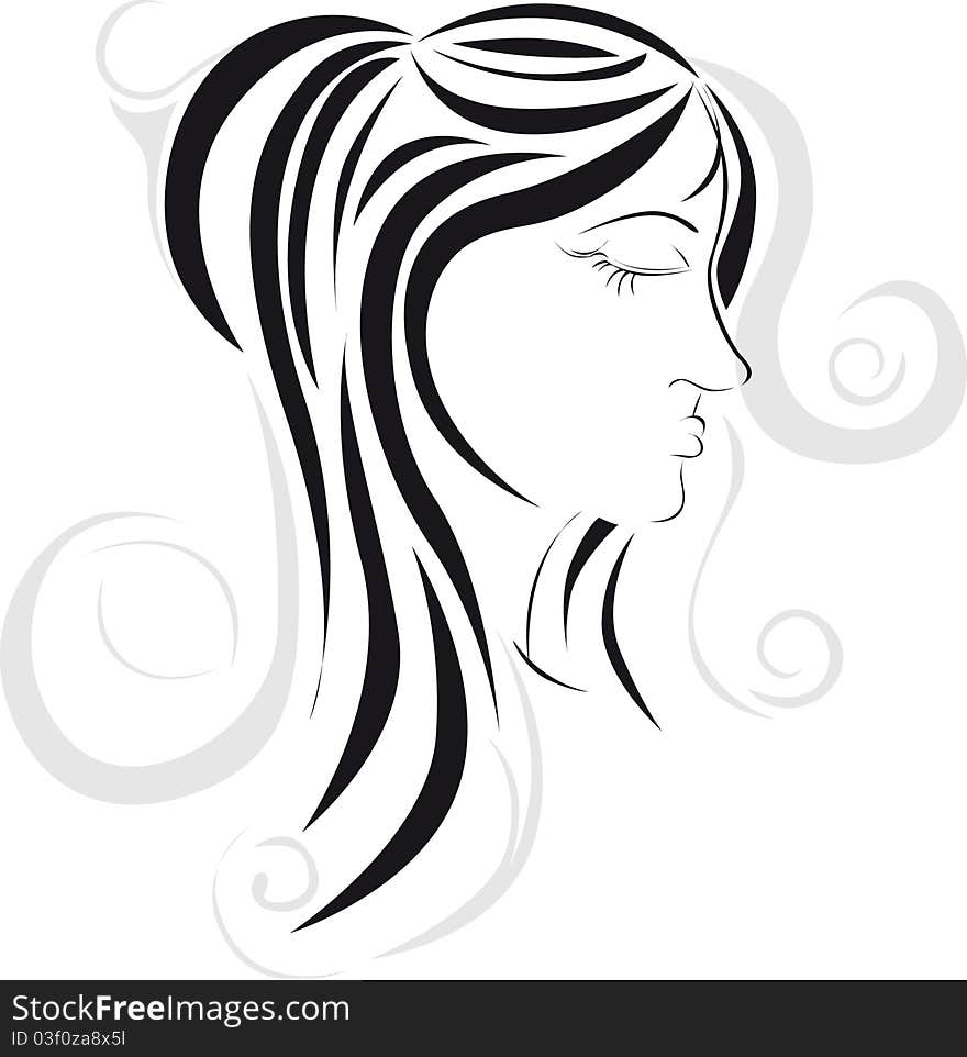 Beautiful silhouette of a woman. Beautiful silhouette of a woman