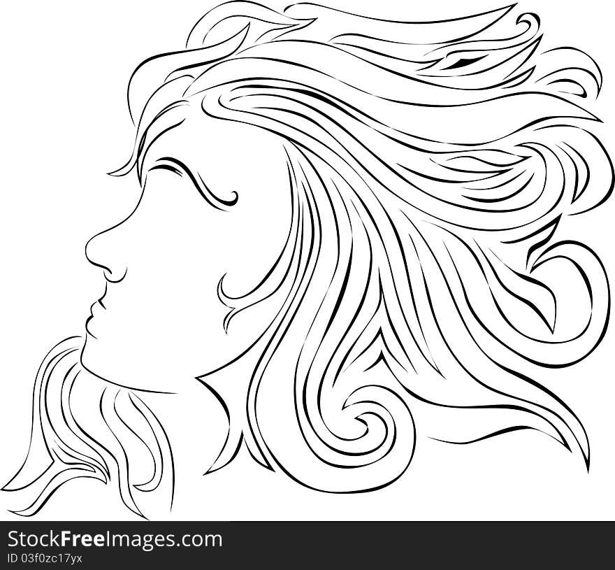 Beautiful silhouette of a woman. Beautiful silhouette of a woman