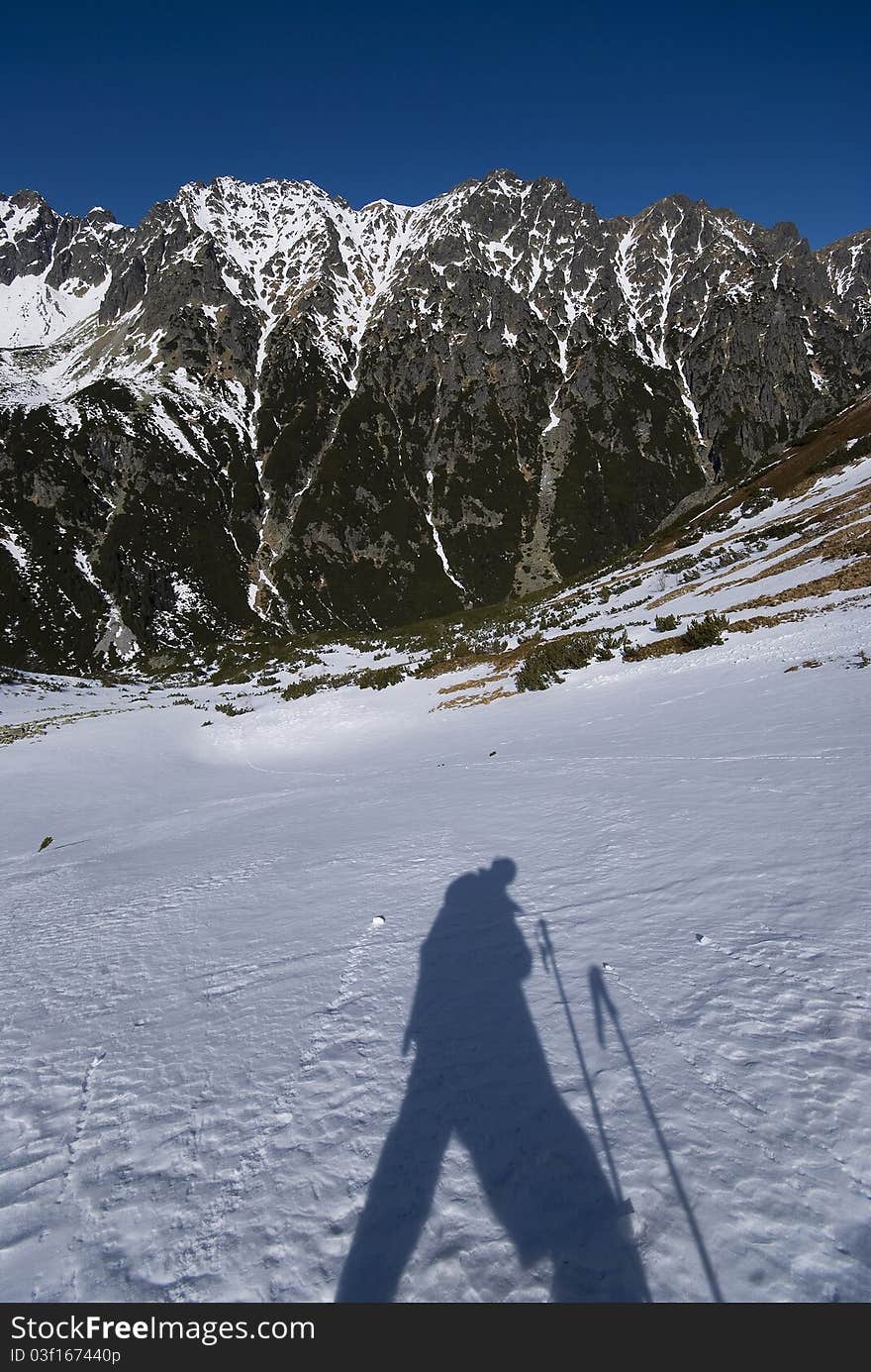 Tourist in the mountains