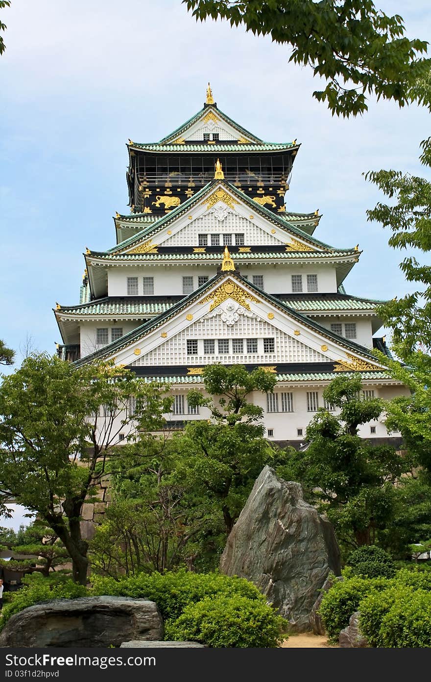 Osaka Castle in Osaka, Japan.