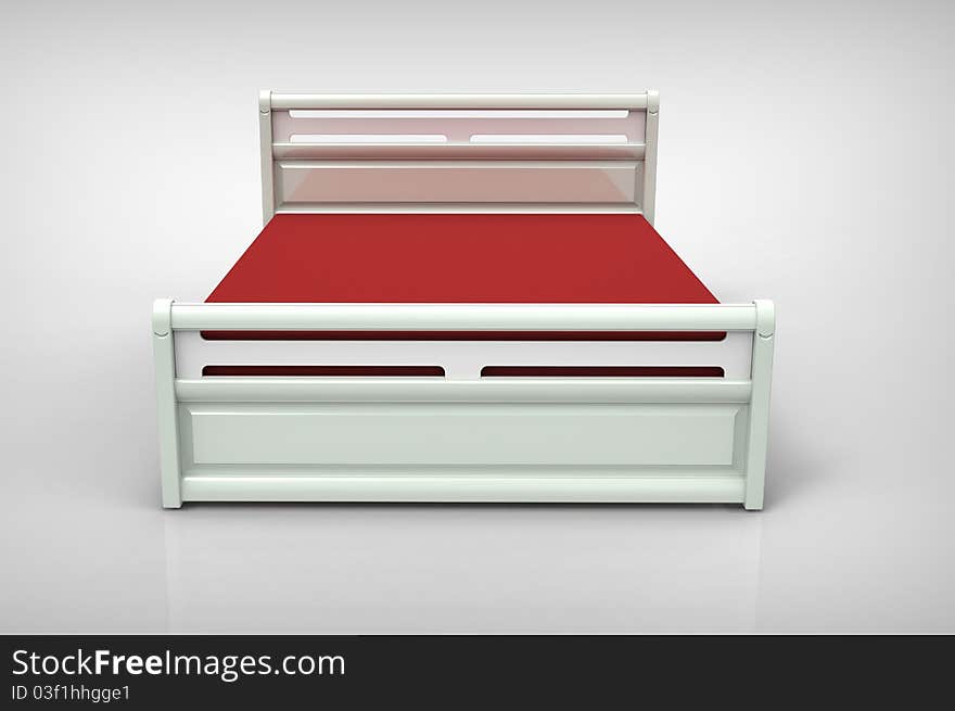 3d render of   modern bed on legs