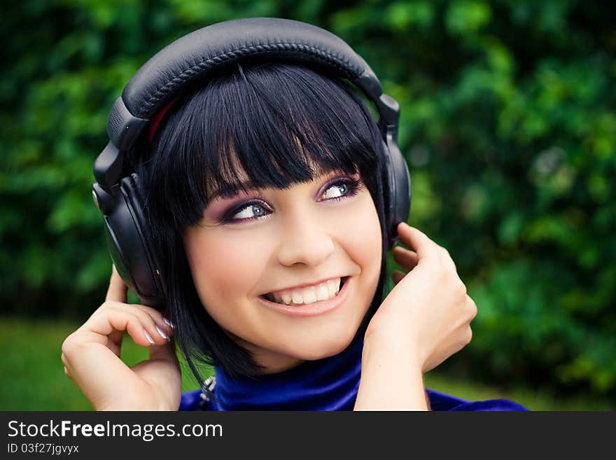 Woman with headphones