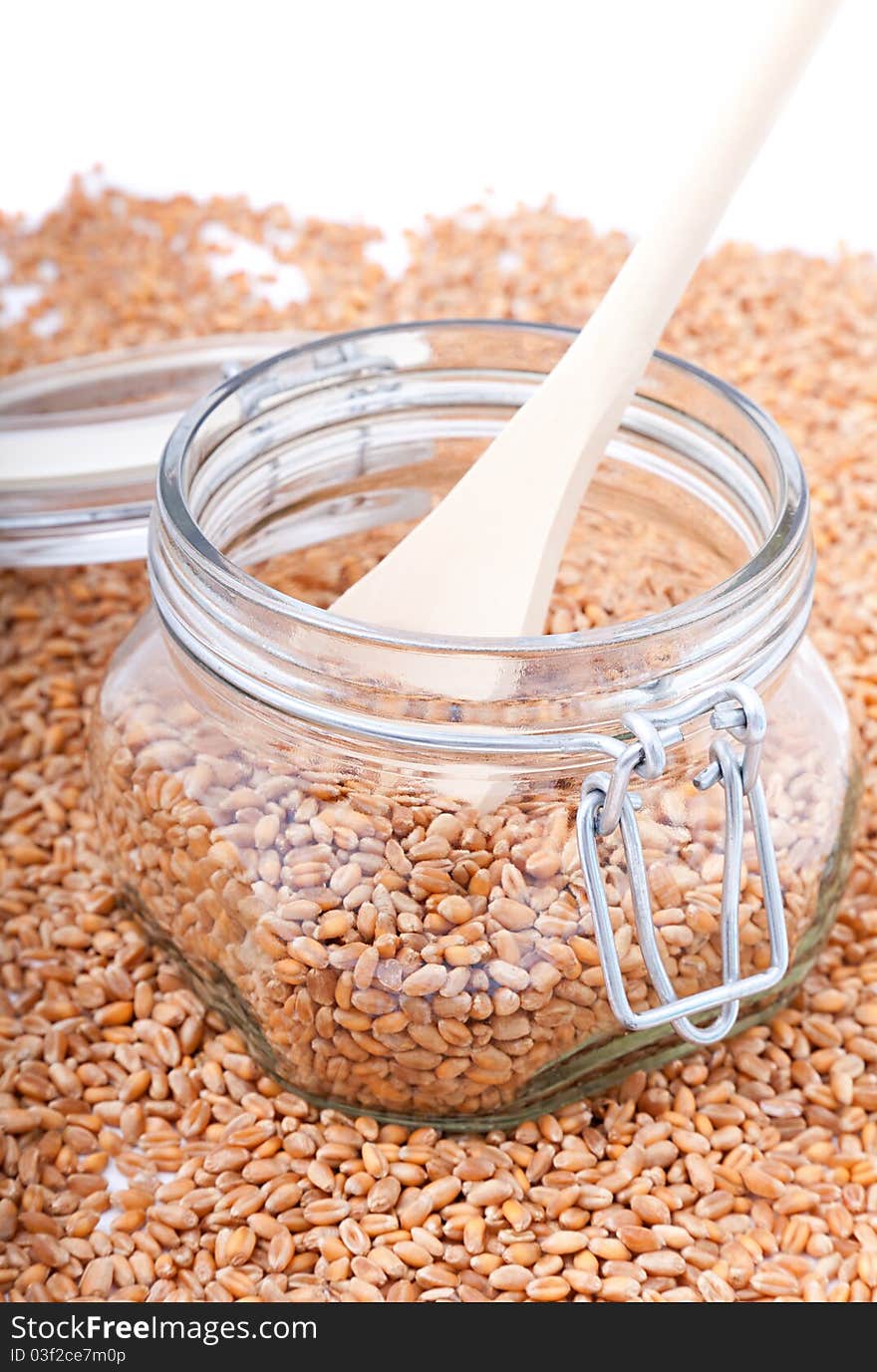 Macro shot of wheat grain