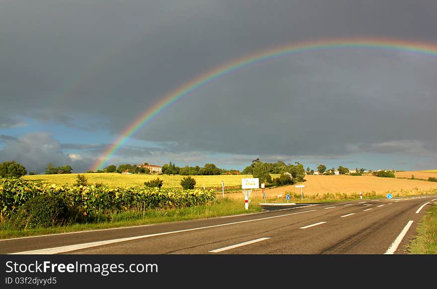 Rainbow Above the Road