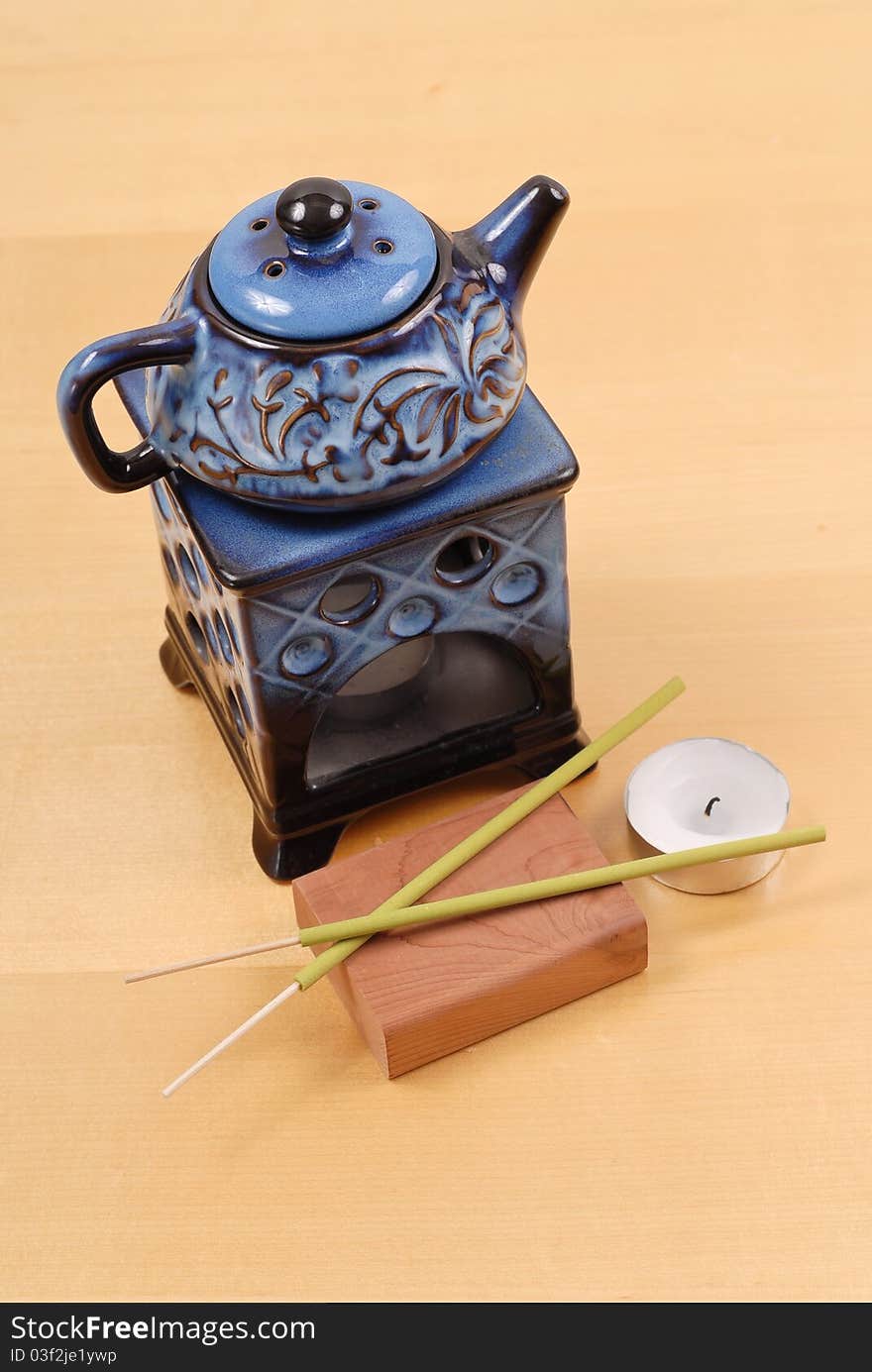 Home Aromatic Trinkets Including Oil Burner And Incense