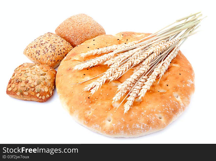 Baked bread, sprout in the springtime. plant.