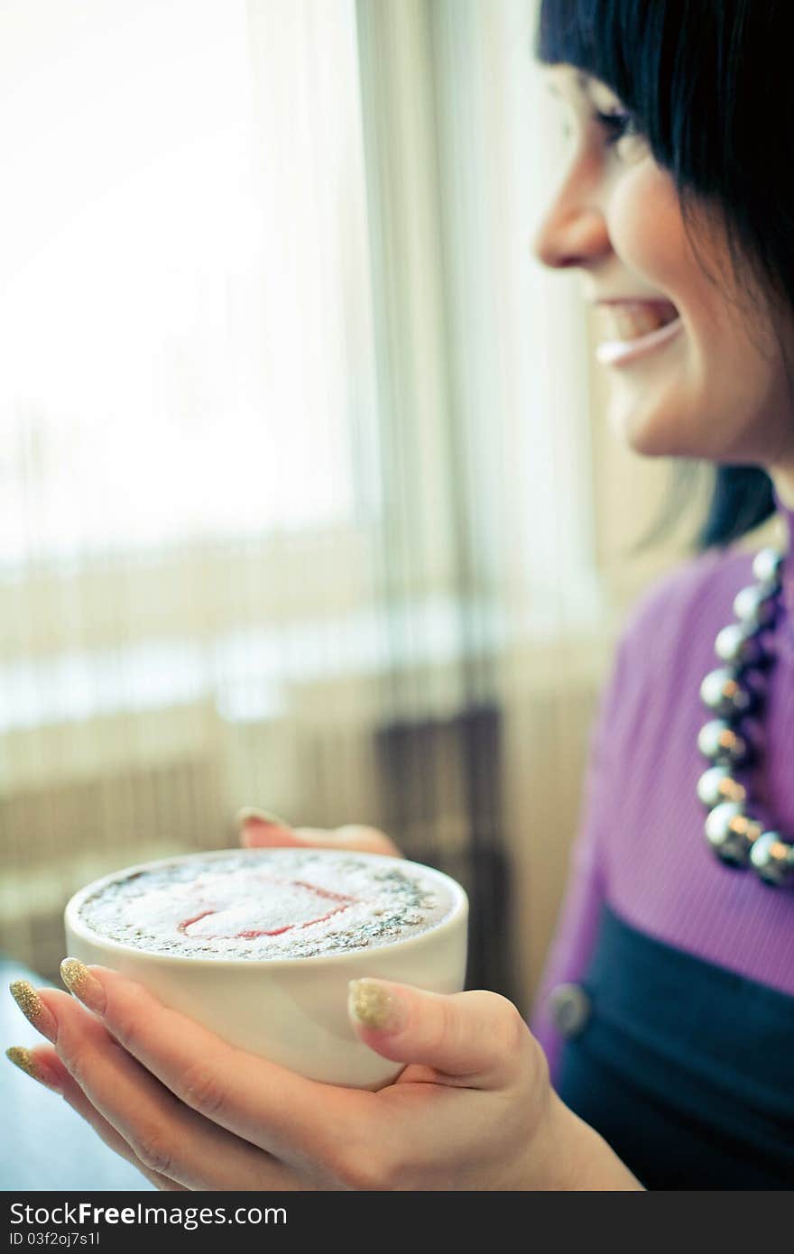 Young woman in cafe