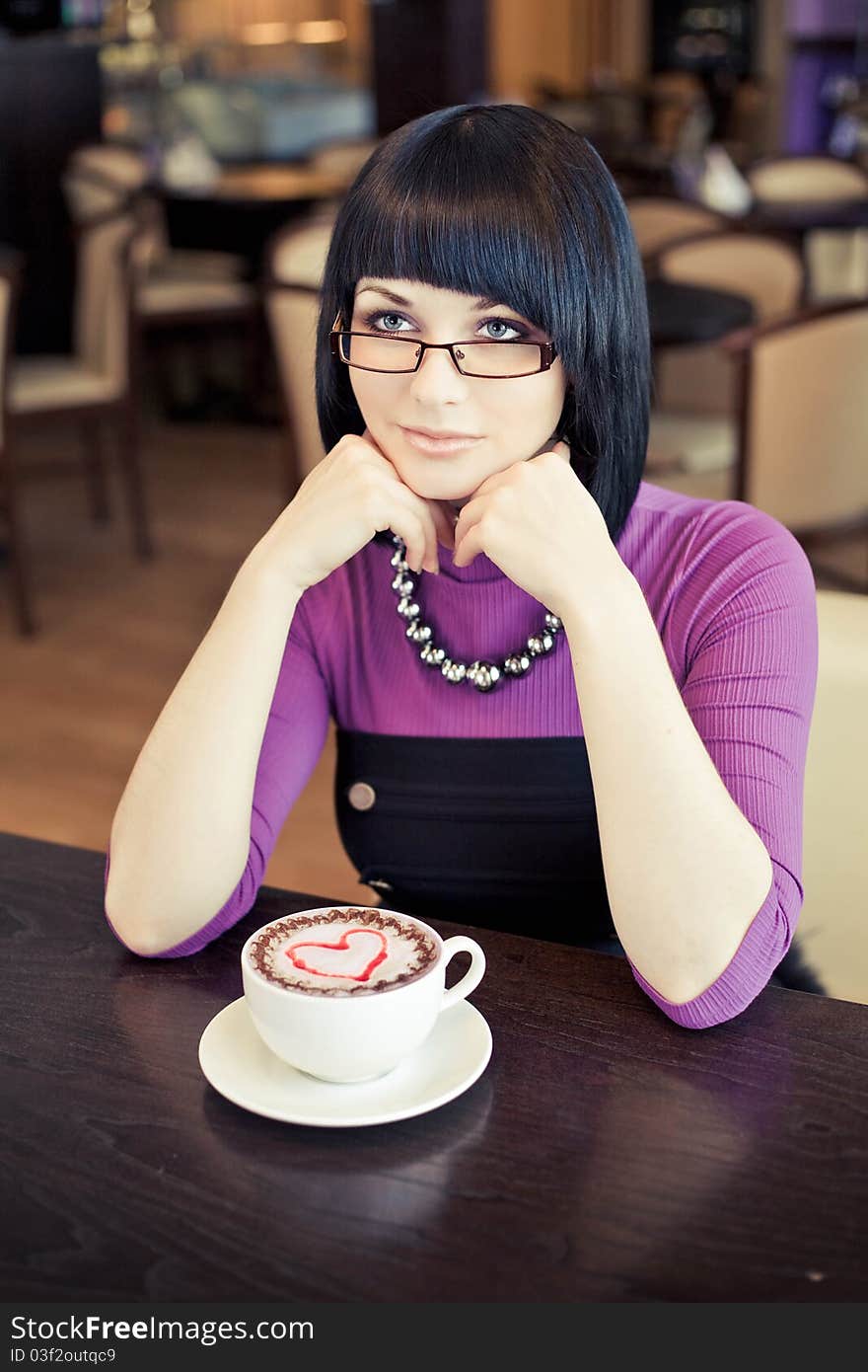 Young woman in cafe