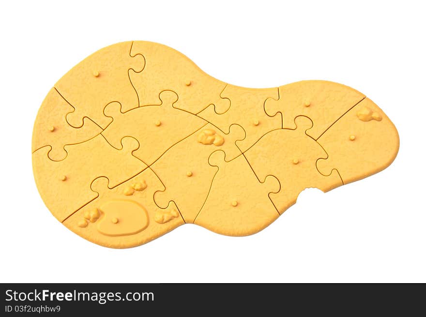 The light brown of jigsaw puzzle