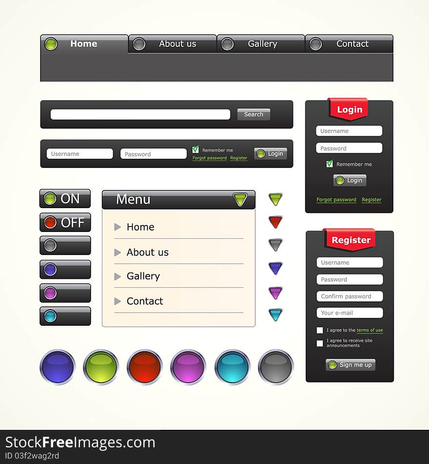 Set of  web template