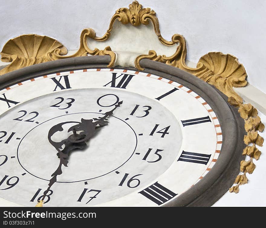 Close Up Of An Artistic Old Clock