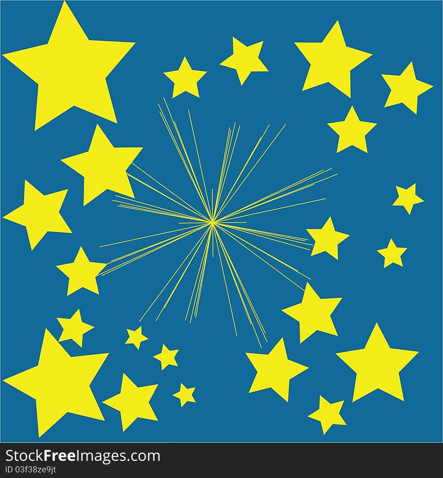 Several stars on blue background