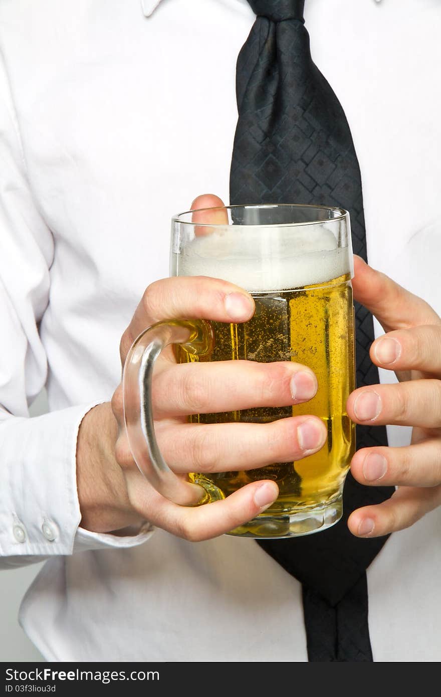 Young man with a glass of beer. Young man with a glass of beer