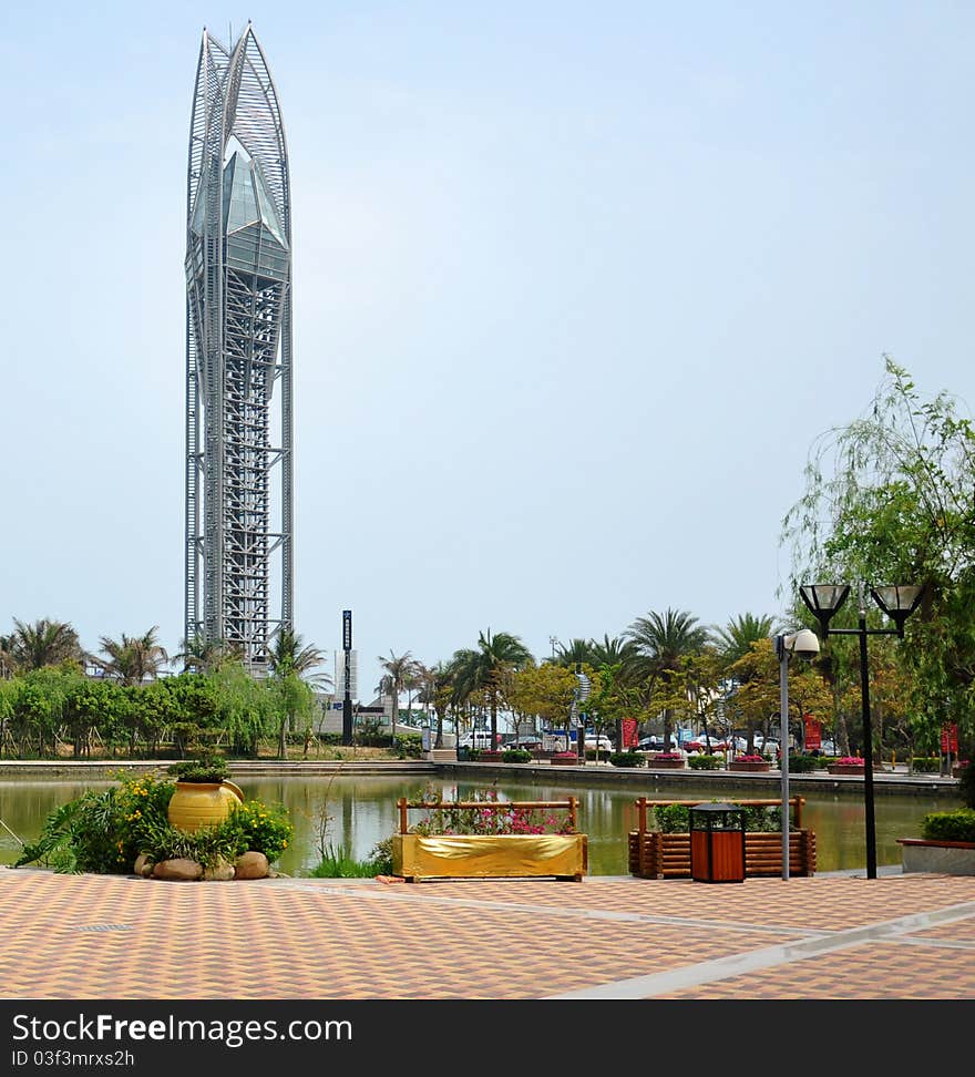 Lake and tower,Was taken in April 2011, Shenzhen, China.