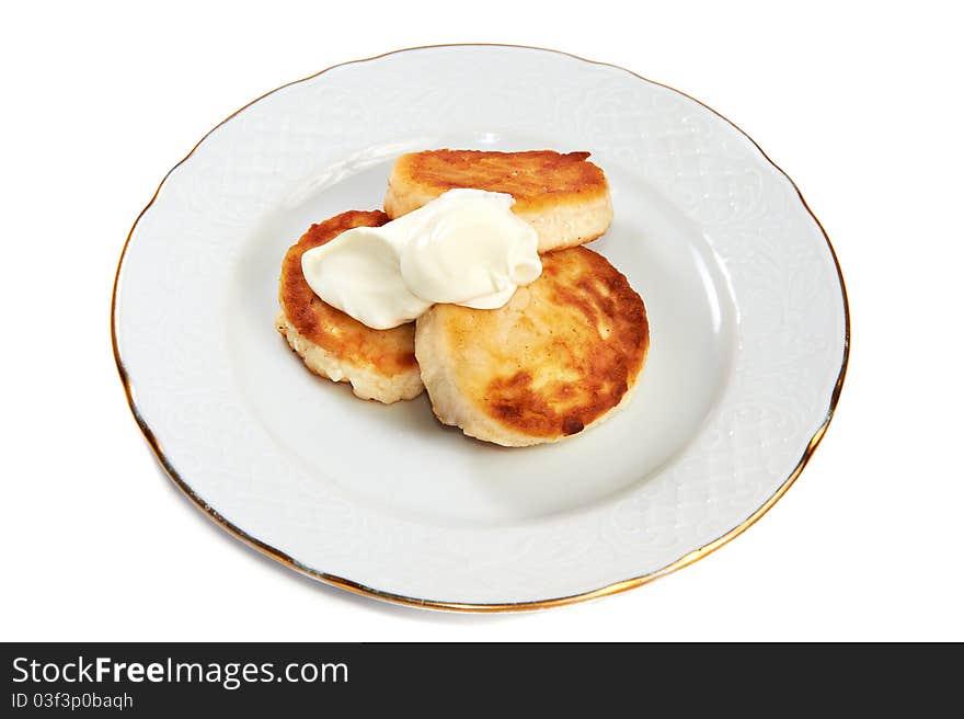 Cheesecakes with sour cream isolated