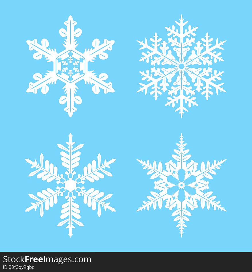 set of snowflakes for design