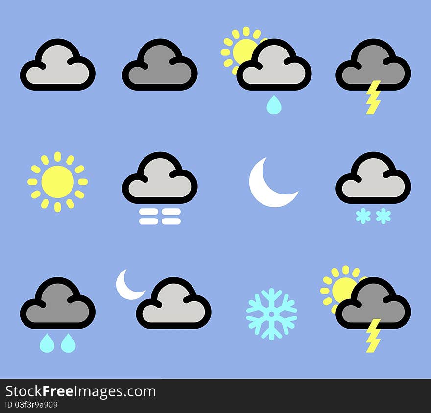 Vector illustration of Weather icons