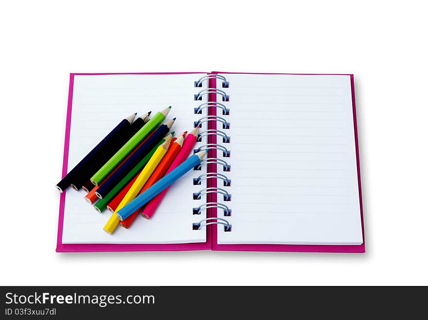 Blank notebook isolated on thite background