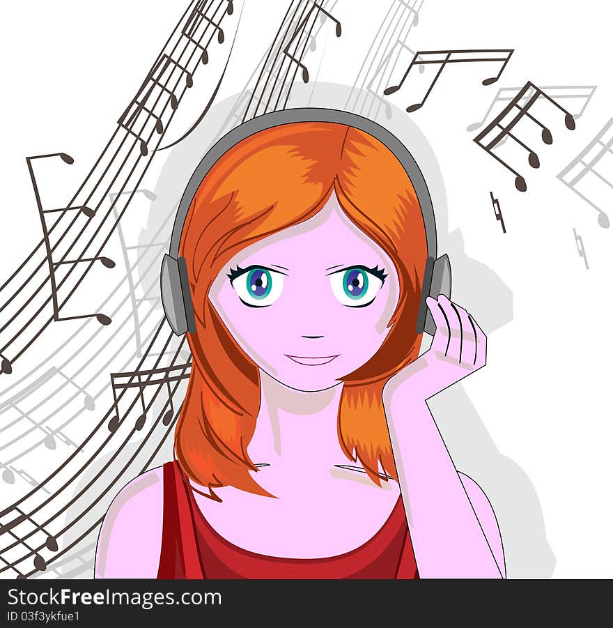 Girl with headphones