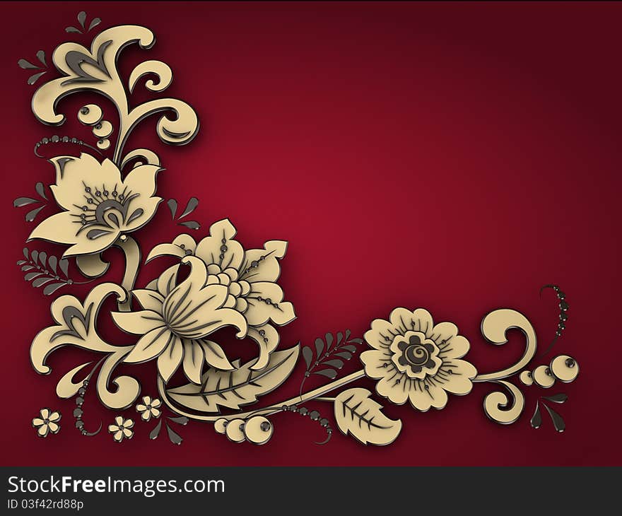 Floral background. 3d rendered illustration.