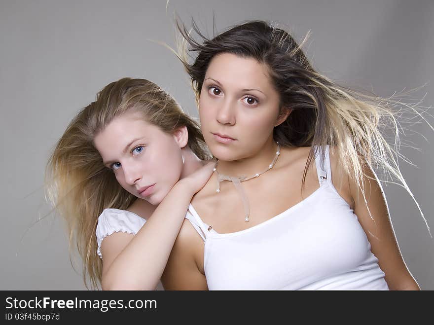 Nice face of girl in white dress. Nice face of girl in white dress