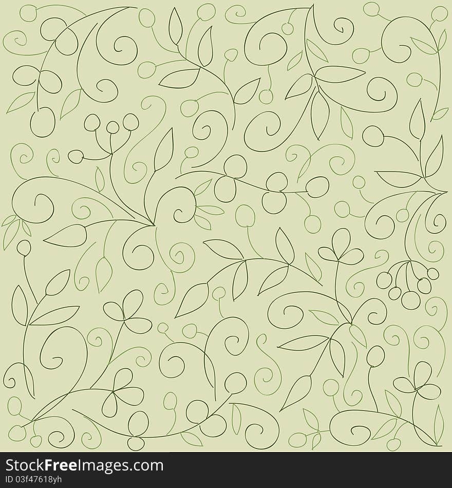 Floral hand drawn seamless wallpaper. Floral hand drawn seamless wallpaper