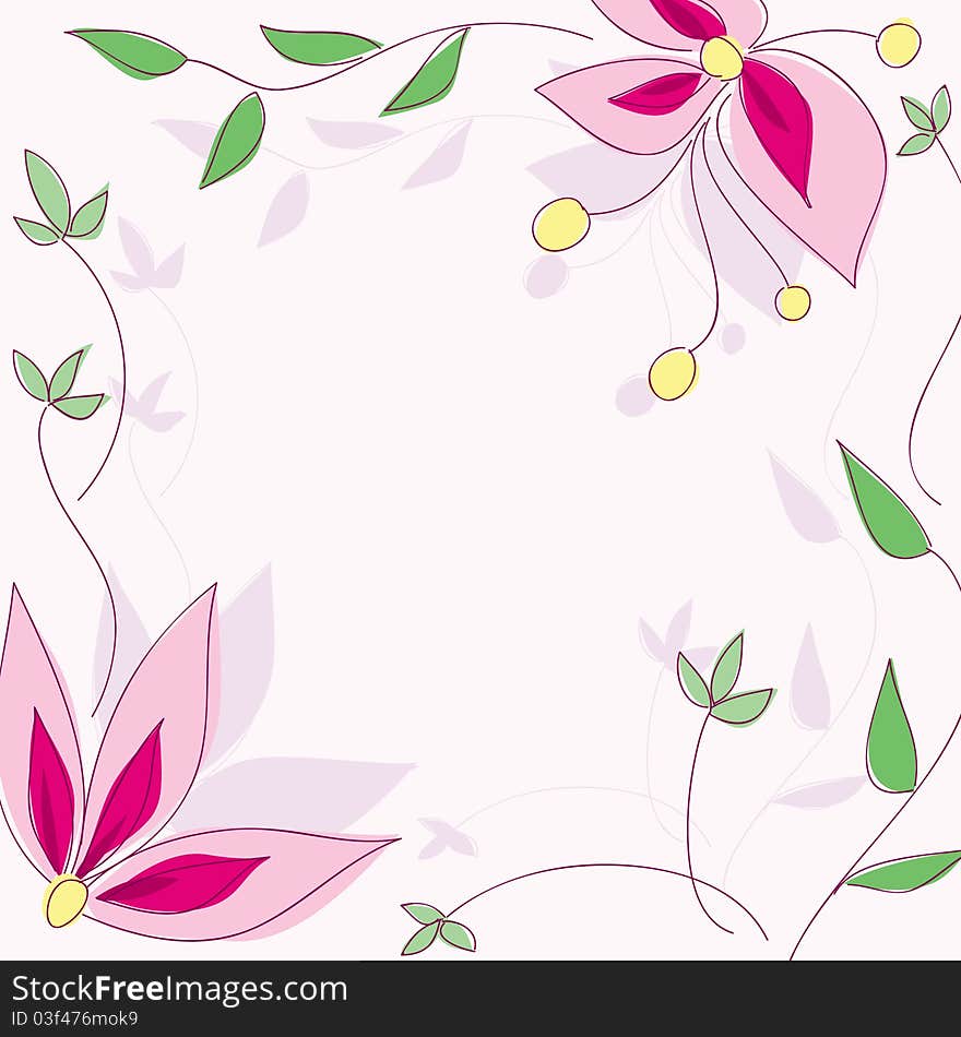 Floral  wallpaper with space for text