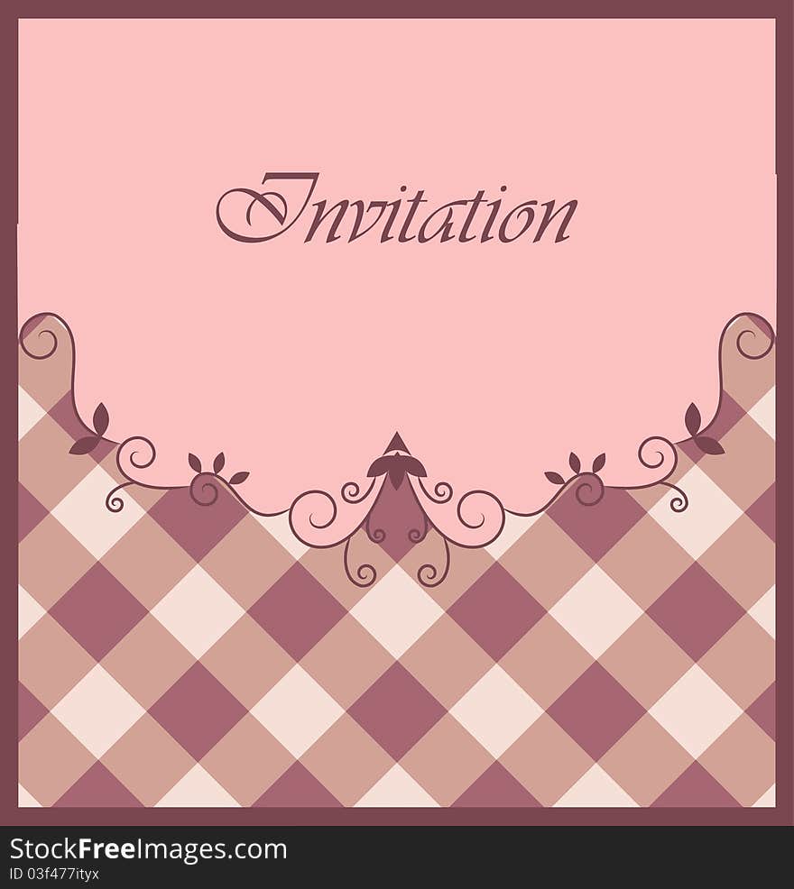 Nice purple invitation with ornamental elements