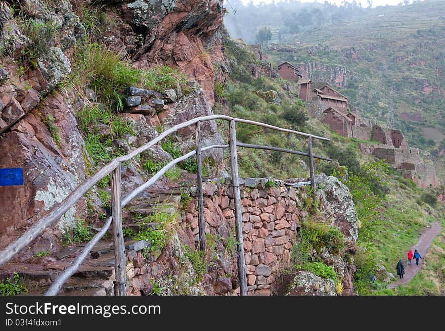 The picture of the path in high mountains. The picture of the path in high mountains