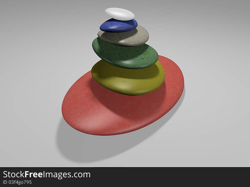 Color pebble stack