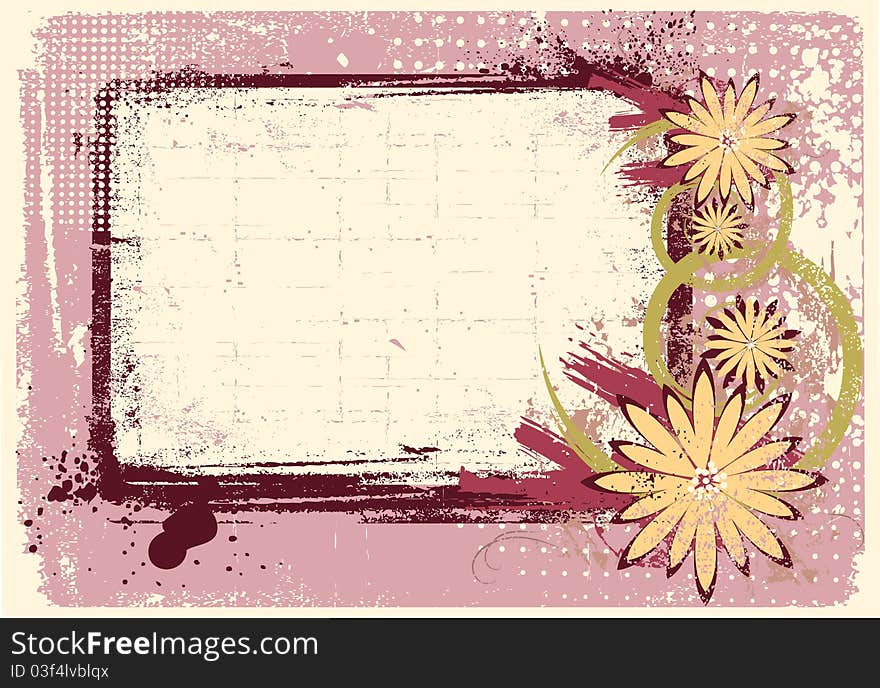 Vintage Vector floral decoration .Flowers background for text. Vintage Vector floral decoration .Flowers background for text