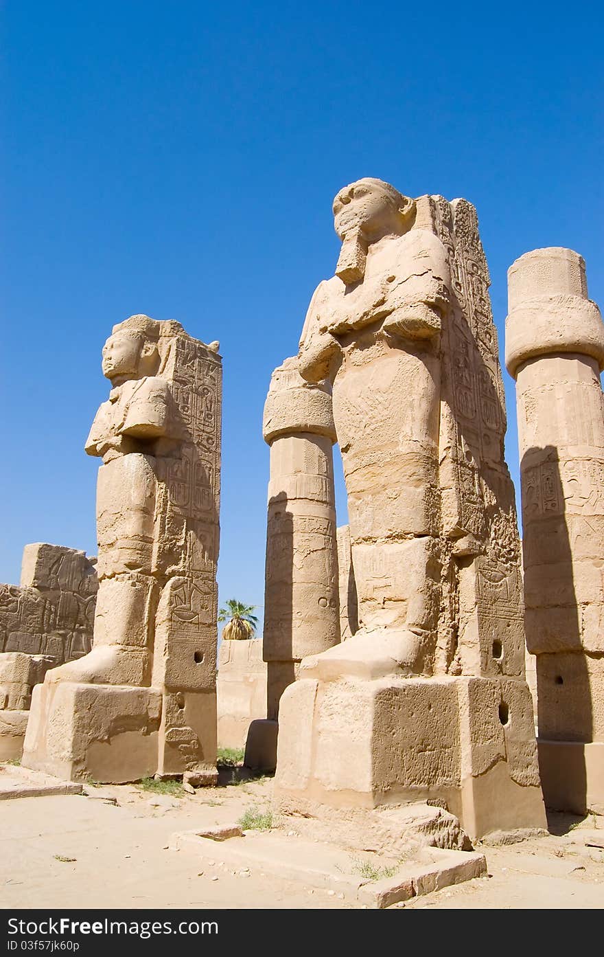 Statues in the ancient temple. Luxor