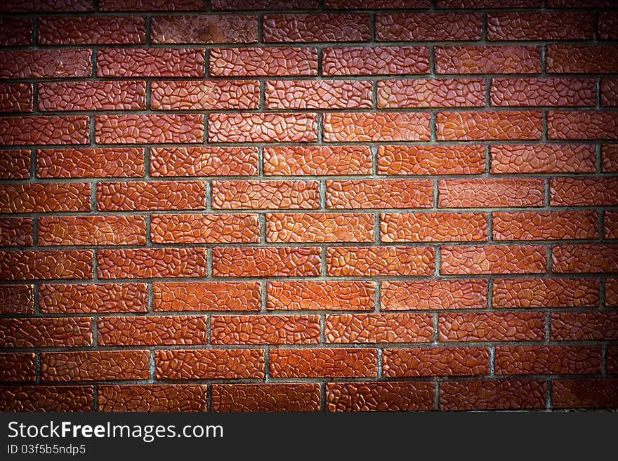 Patterned brick wall for background