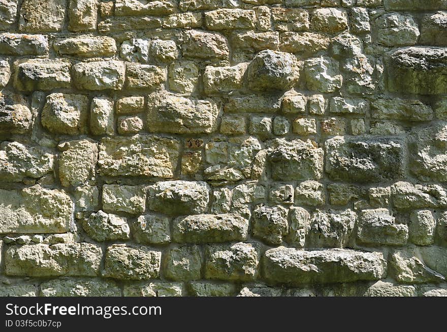 Wall of antique limestone