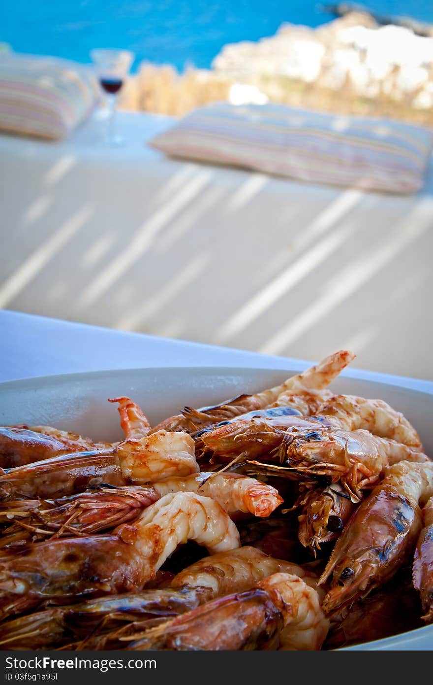 Platter Of Prawns.