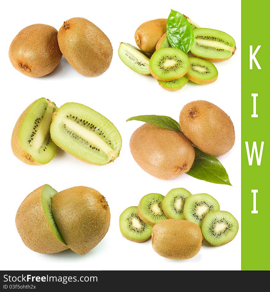 The fresh kiwi isolated on white background. The fresh kiwi isolated on white background