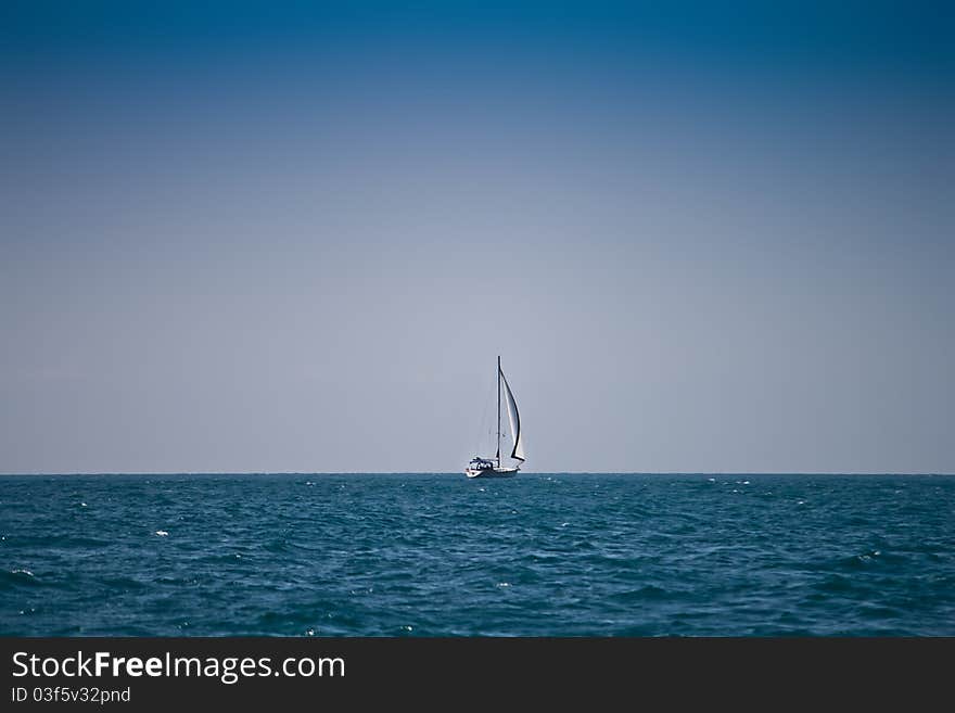 Lonely sailboat